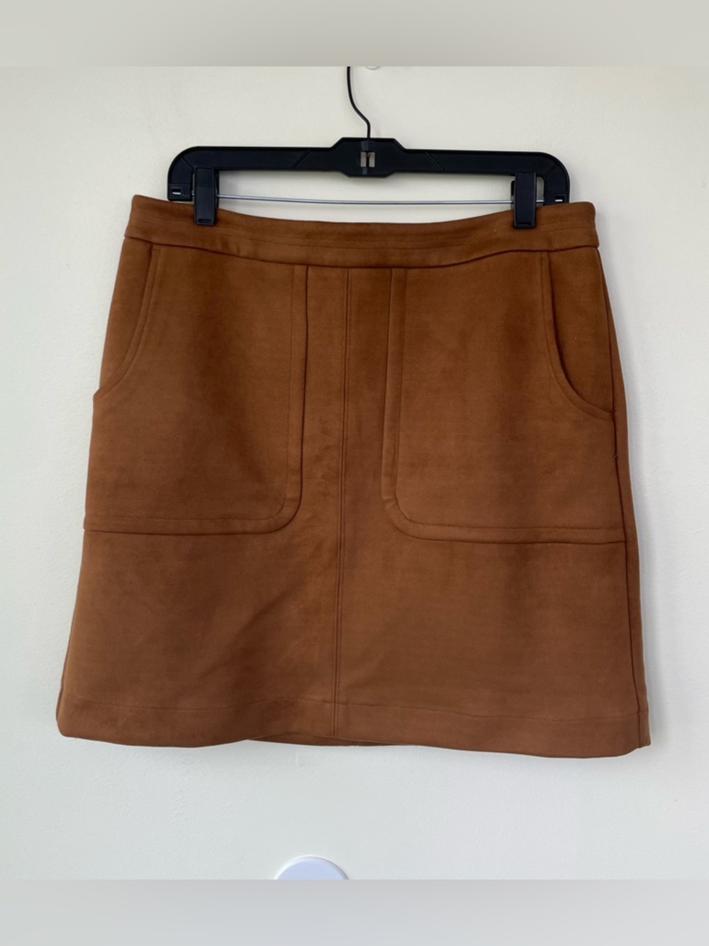 LOFT Tan Suede Camel Skirt with Pockets size 12